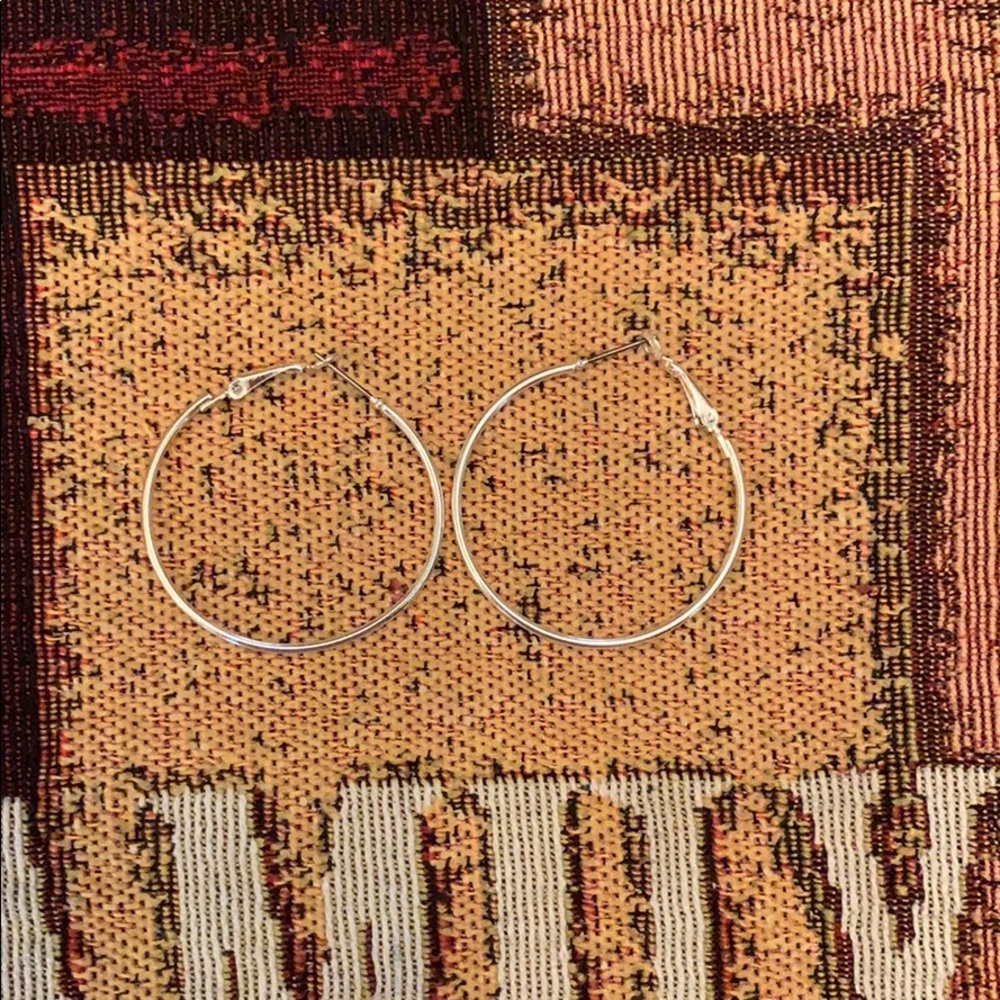 Silver hoop earrings